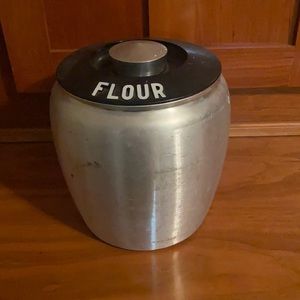 Vintage tin FLOUR canister